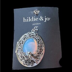 Hilde & Jo Silver and Glass Locket Pendant, Vintage Inspired Design, New